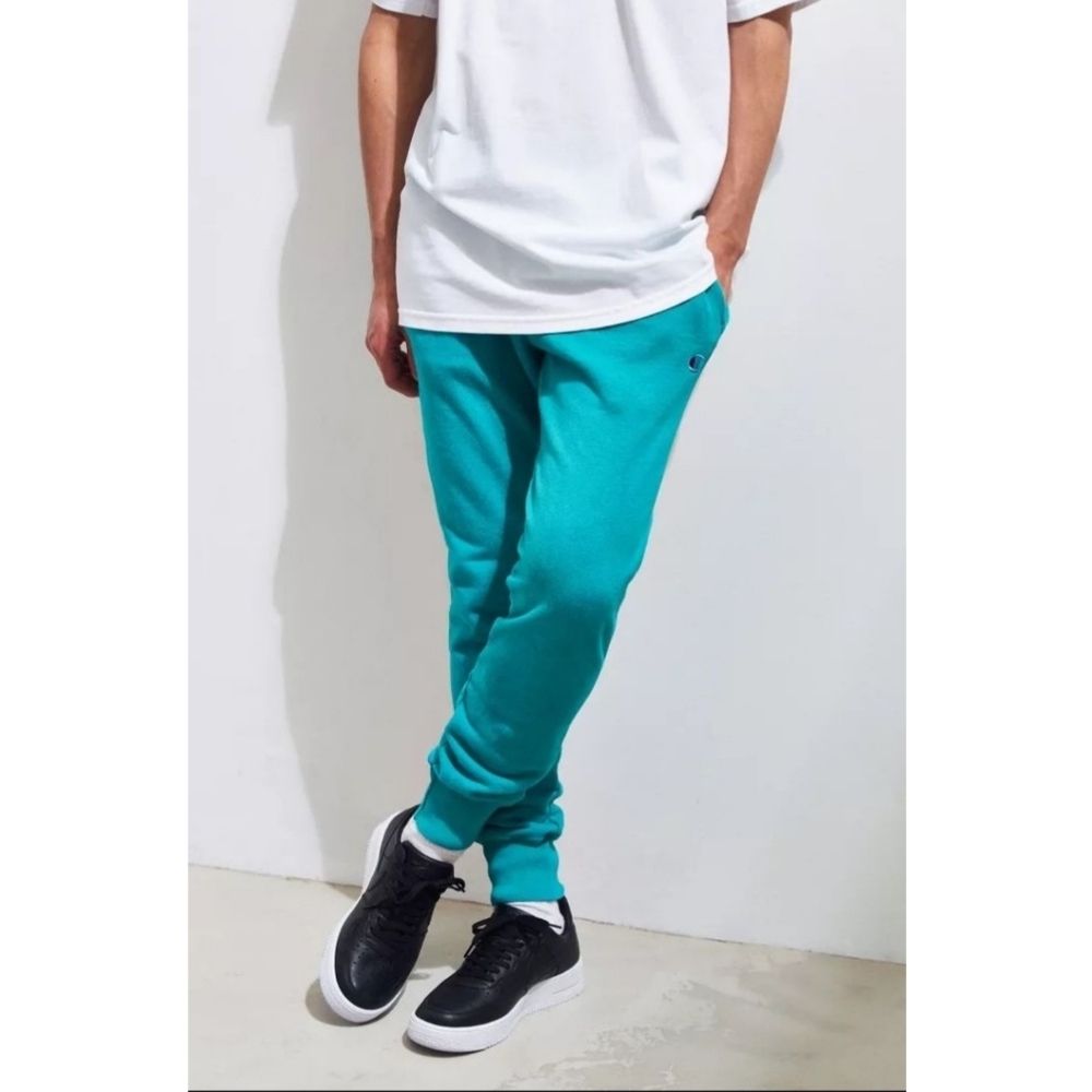 Champion Mens Teal Reverse Weave Jogger Sweatpants Small